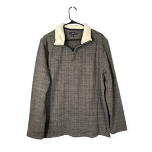 Club Room Gray 1/4 Quarter Zip Long Sleeve Knit Pullover Sweater Men Sz L